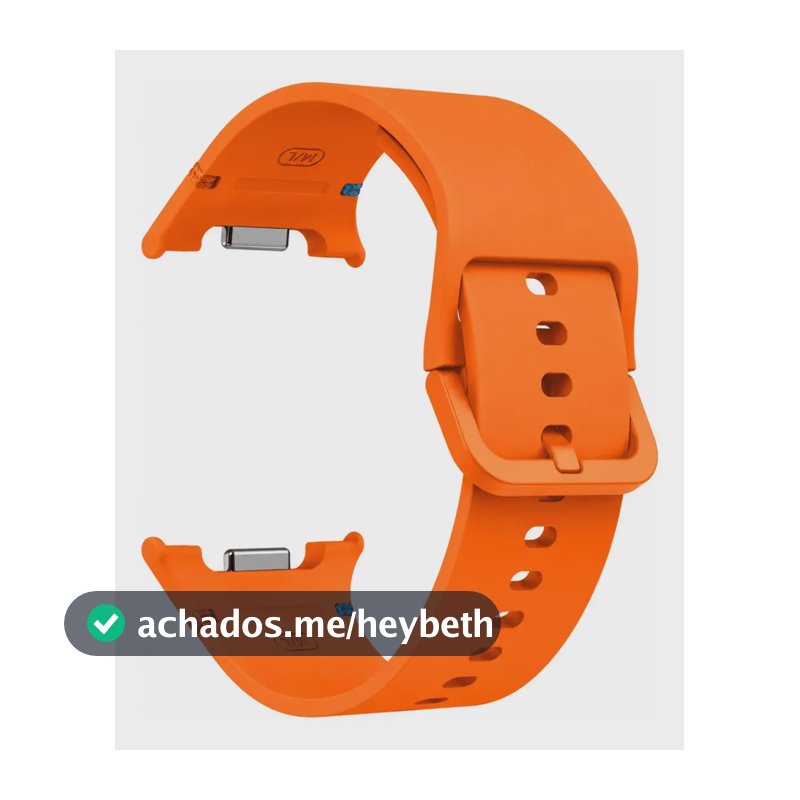 Pulseira Silicone Para Samsung Galaxy Watch 8 e Samsung Galaxy Watch 9 de 40mm 44mm e Classic de 46mm Cor Laranja 22mm
