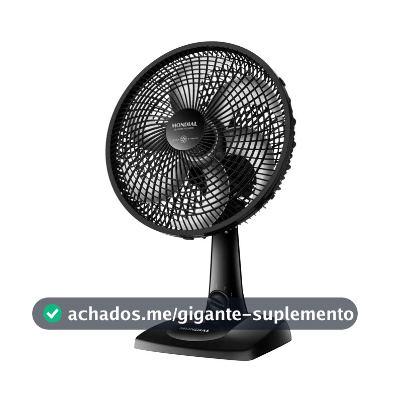 Ventilador de Mesa 30cm Super Power Mondial 60W VSP-30-B
