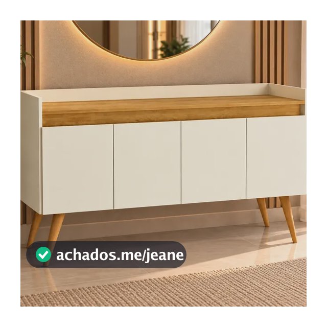 Aparador Retrô Luxo 4 Portas Para Sala De Estar Decorativo
