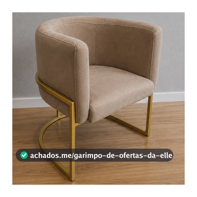 Poltrona Luna Base Ferro Premium Elegante Veludo Varias Core Veludo Cappucino