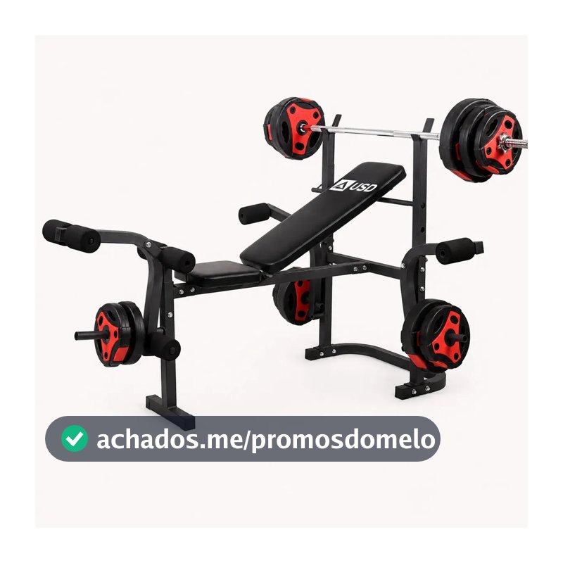 Banco De Supino Aparelho de Musculação Academia Em Casa Ginástica USD Cor Preto