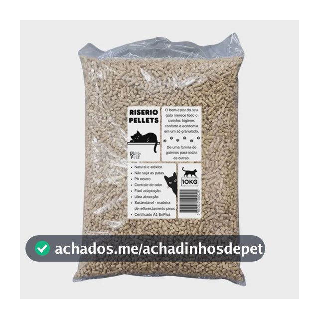 Areia Granulado De Madeira Premium Certificada 10kg Gatos