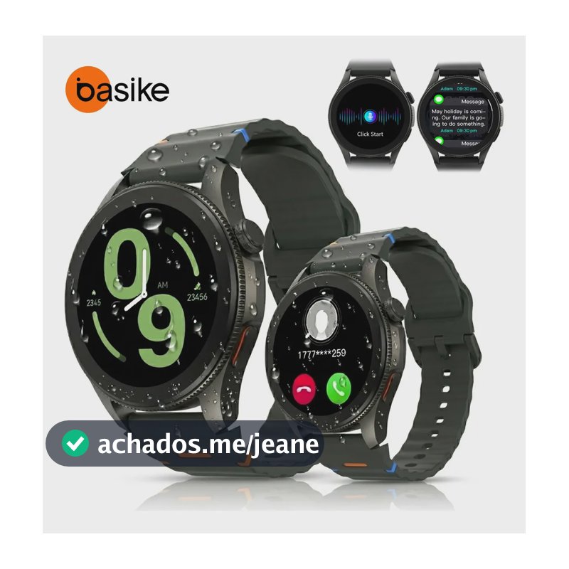 Basike 1.43'' IA Relógio Smartwatch Redondo Masculino E Feminino Com Gps, Chatgpt,assistente De Voz, Chamadas Bluetooth, Mercado De Ações,rfc,resistência À Água 3atm, 100 + Modos De Esporte Etc. Verde