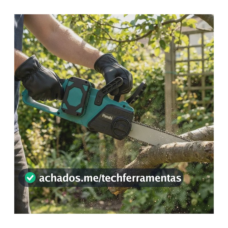 Motosserra Elétrica 2 Baterias De Lítio 16 Polegadas Hanabi Azul-petróleo 127/220v