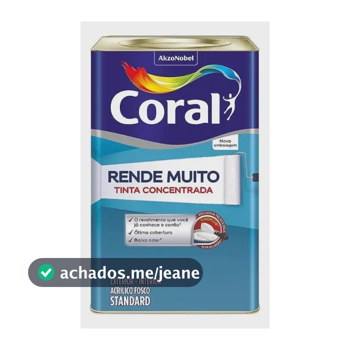 Tinta Acrílica Coral Rende Muito Fosco 18L Cor Gelo Cobertura 170m²