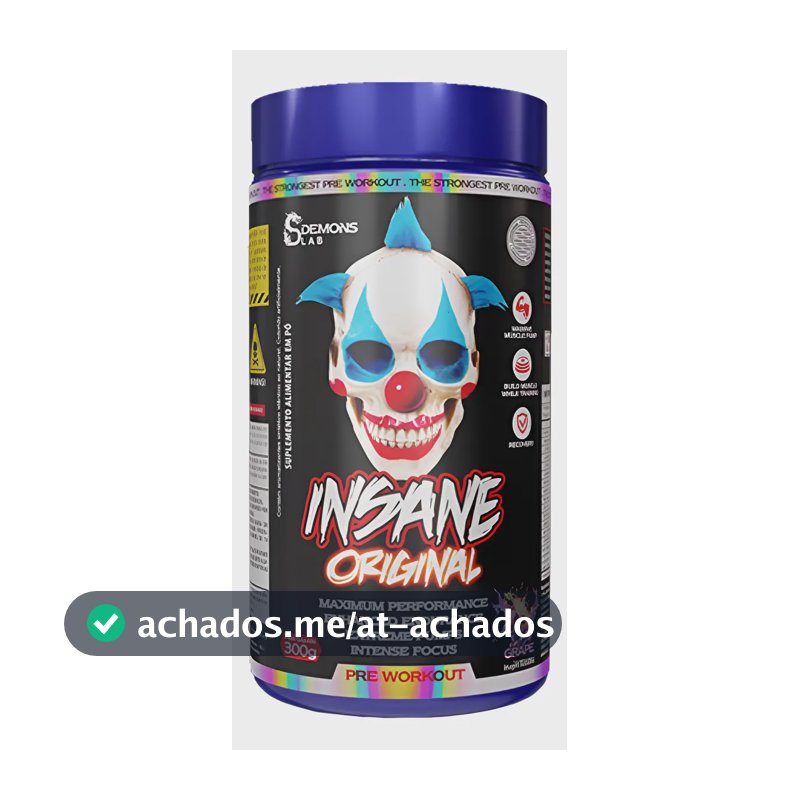 Pré Treino Insane Creatina Demons Lab 300g Sem Sabor