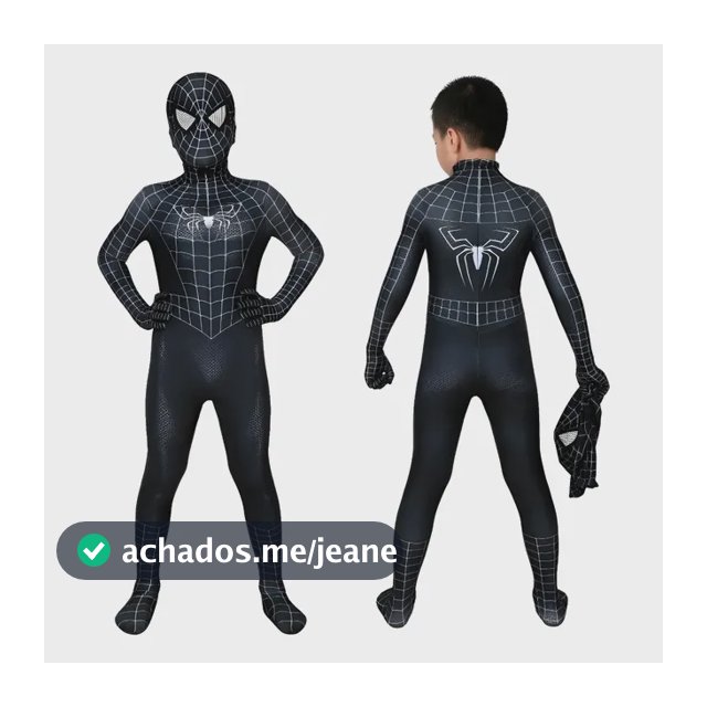 Fantasia Crianças Venom Homem Aranha Black Infantil C/lentes