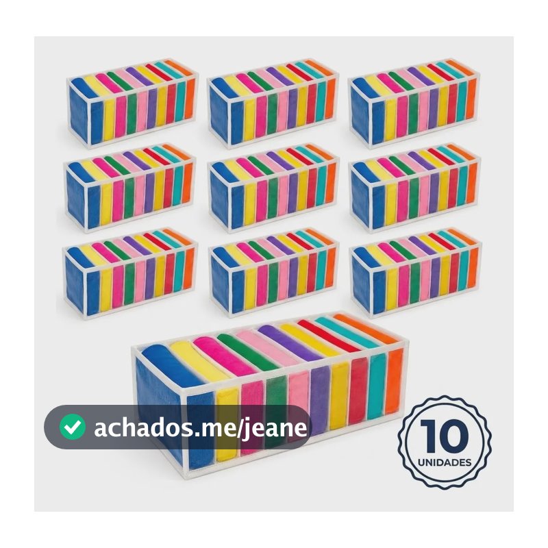 Kit 10 Colmeia Organizadora Gaveta Organizador Camisetas Branco/transparente