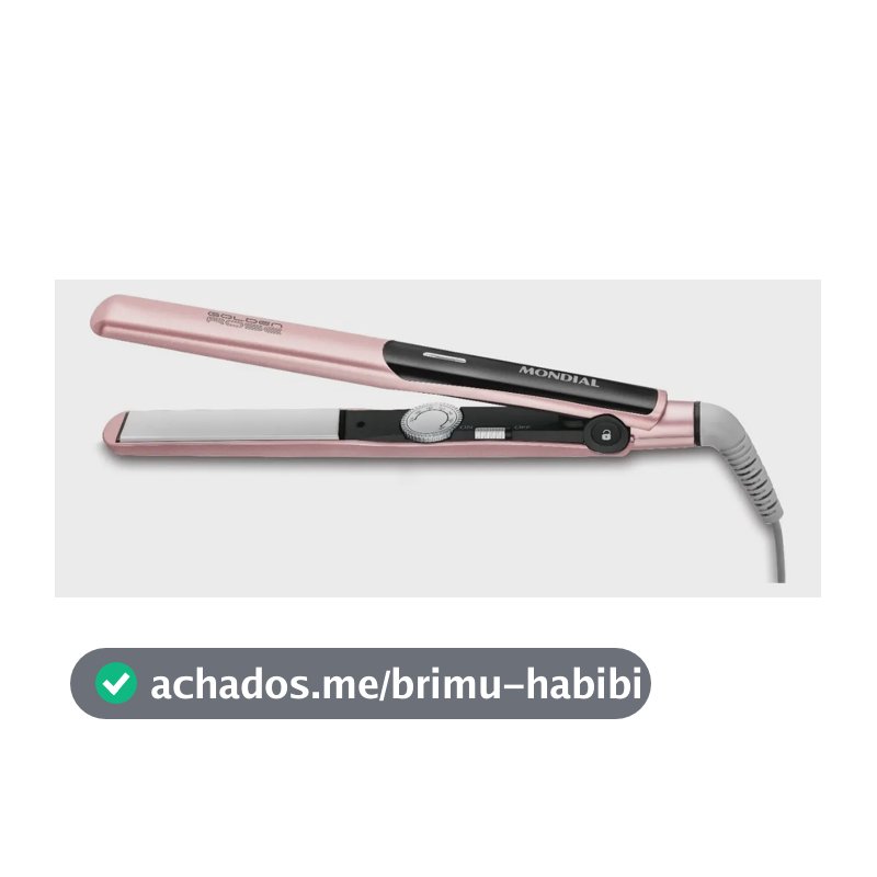 Prancha Alisadora Mondial Golden Rose/Preto Bivolt P-20