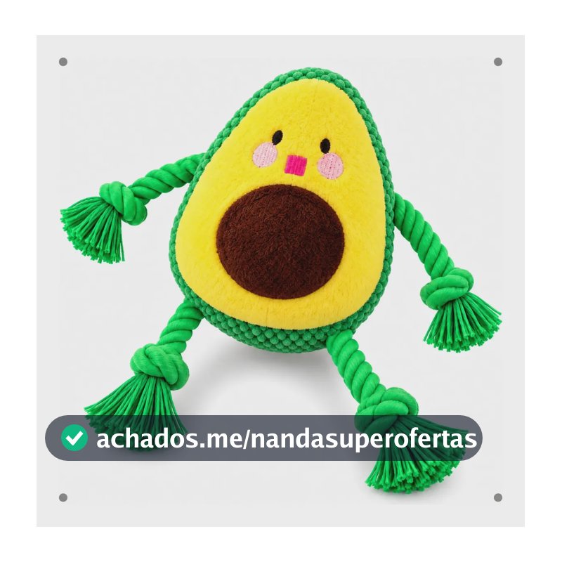 Brinquedo Pelúcia Mordedor Com Apito Para Cachorro Abacate