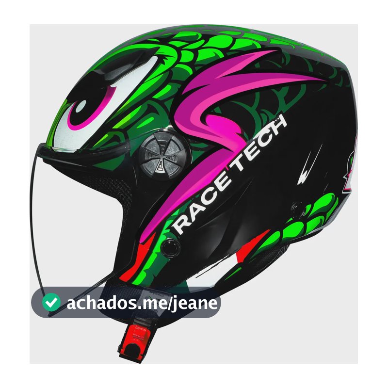 Capacete Race Tech Play Aberto Green Snake Fosco 57/58