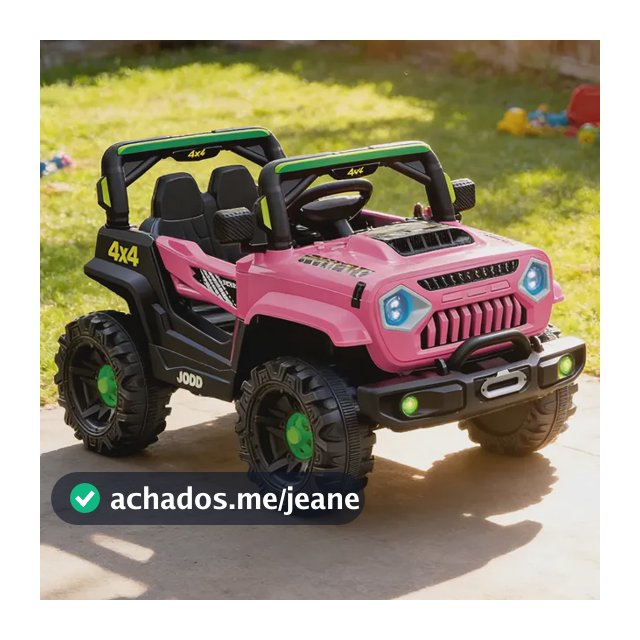 Carrinho Elétrico Infantil 12v C/ Controle Bluetooth + Luzes Rosa