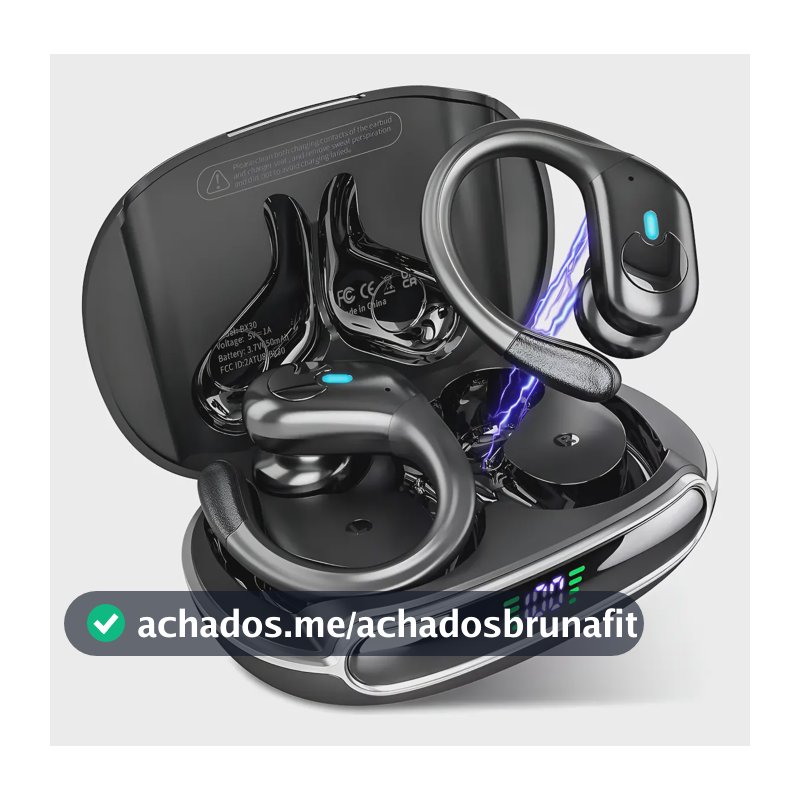 Fone de Ouvido Mertto BX30 Sem Fio Bluetooth IPX7, com Cancelamento de Ruído e LED