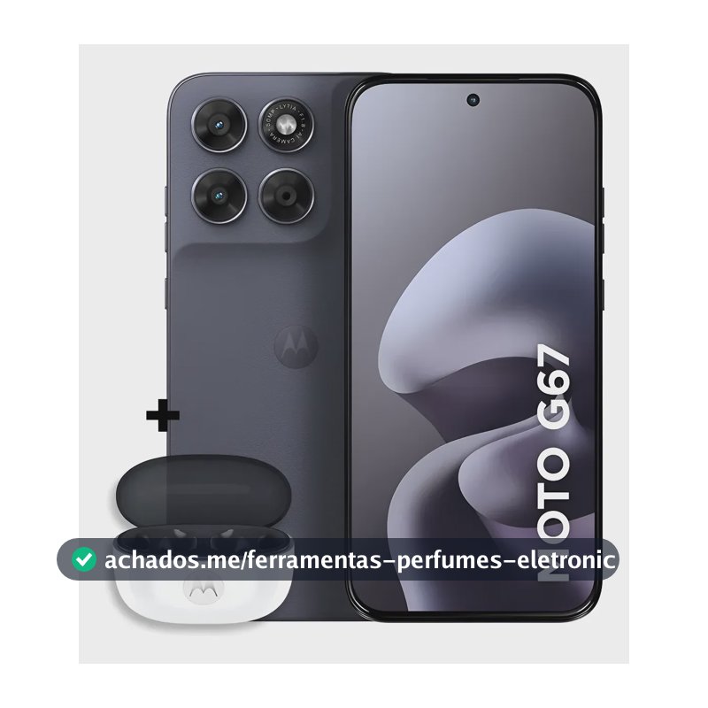 Kit Smartphone Motorola Moto G67 5g 128gb Chumbo + Moto Buds 2 Preto