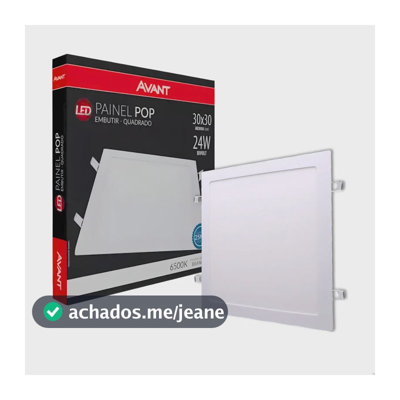 Painel Plafon Led 24w Quadrado Embutir Branco Frio 29x29