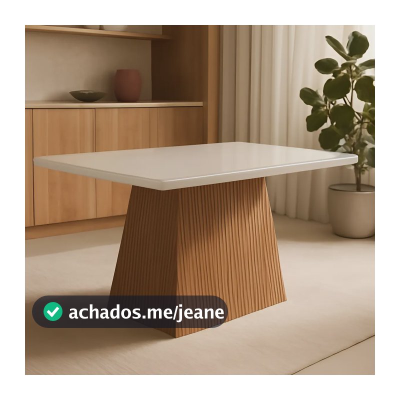 Mesa Para Sala De Jantar Aida 120cm Em Mdf E Vidro Cor Da Tampa Off White/ Imb Rip/ Serig. Off