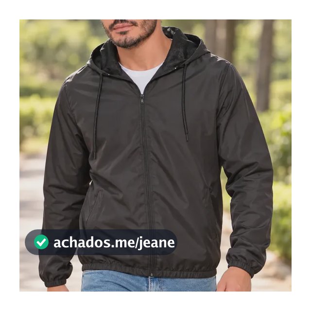 Jaqueta Corta Vento Masculina Impermeável Bolso Capuz Treino
