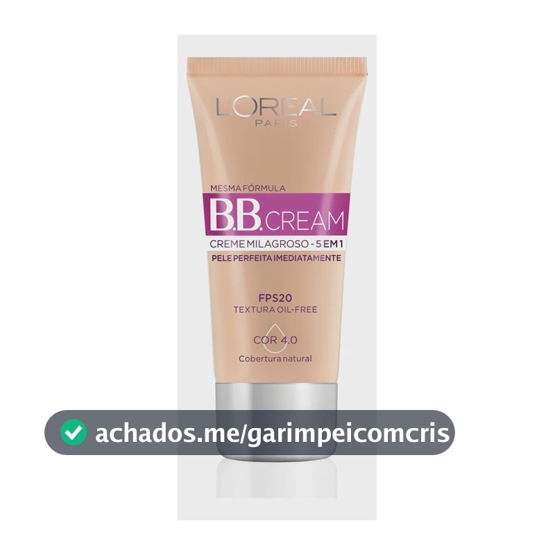 L'Oréal Paris Dermo Expertise BB Cream, Creme Milagroso 5 em 1, Cobertura Natural, Hidrata e Uniformiza a Pele, Oil Free, FPS 20 e Acabamento Matte, 30ml