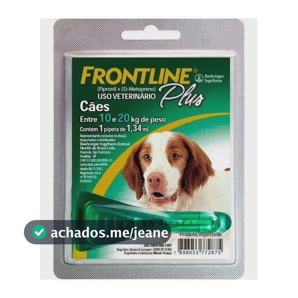 Antipulgas Frontline Plus M Cachorro 10 A 20 Kg 1,34 Ml
