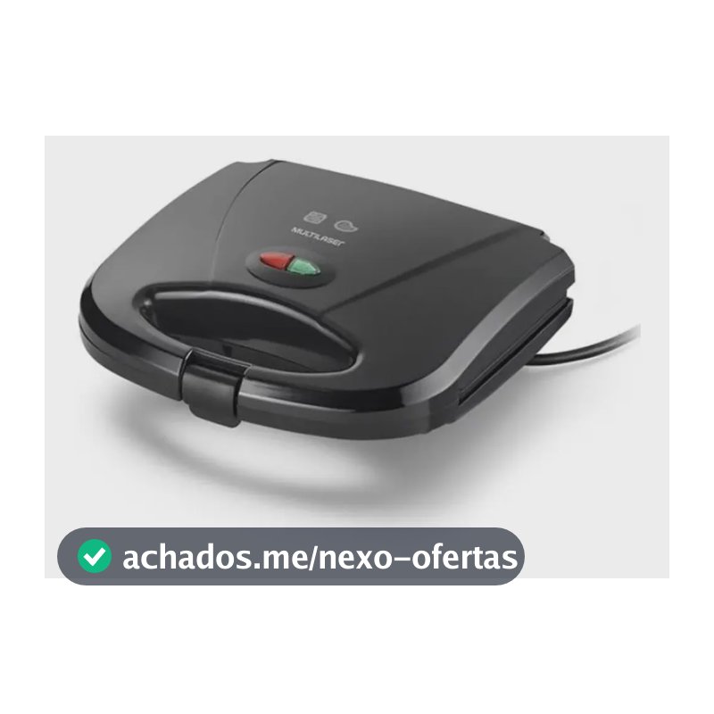 Misteira Sanduicheira Multilaser Gourmet Mini Grill Tostequeira Chapa Dupla 750w Preto