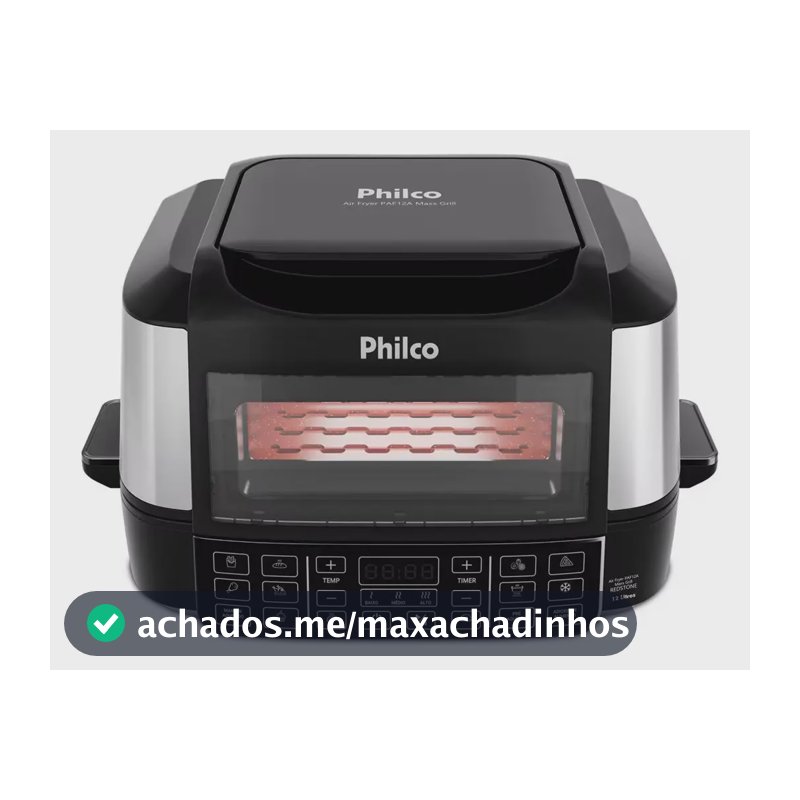 Fritadeira Elétrica Air Fryer Philco PAF12A Barbecue Digital 12L Preta - 220V