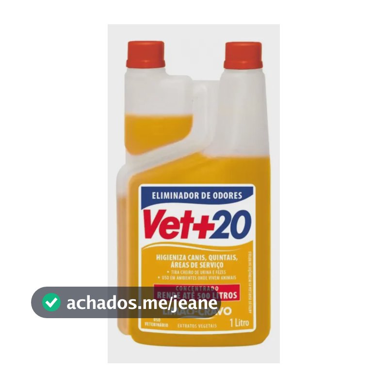 Eliminador De Odores Vet+20 Concentrado 1 Litro Higienizador Fragrância Limão-cravo