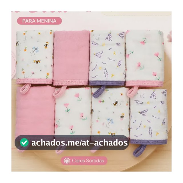 Toalhas Paninho De Boca Bebe Soft 100% Algodão Kit 8 Uni