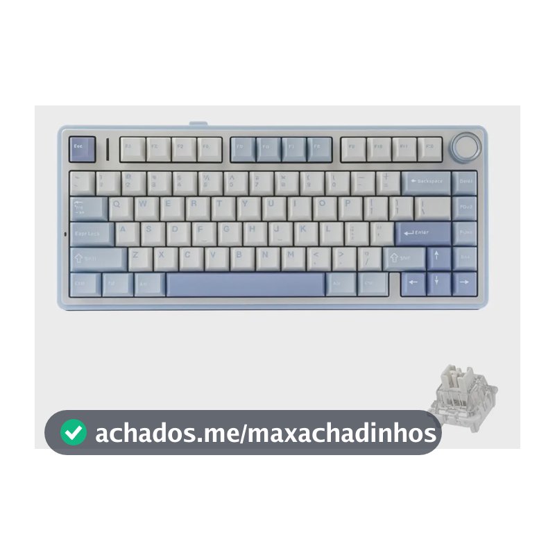 Teclado Aula F75 Sem Fio Mecânico Tri Mode Hot Swap Cor de teclado Azul Sal Marinho Idioma Inglês US