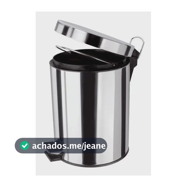 Lixeira Inox 5L Pedal Sem Contato Higiênico, Prático, Para Cozinha ou Banheiro