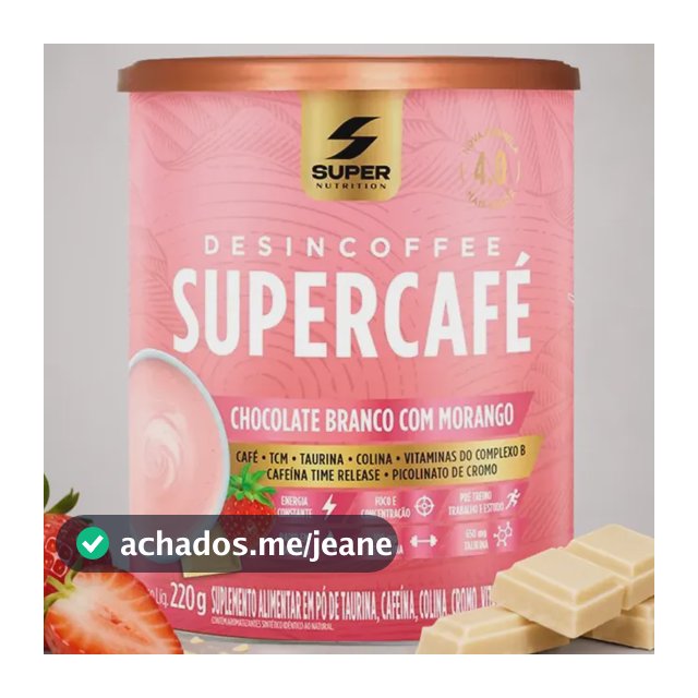 Supercafé Desincoffee Super Nutrition 220g Chocolate Branco Com Morango