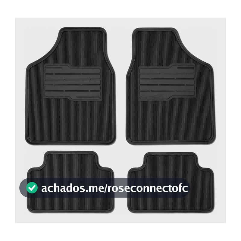 Tapetes Automotivos 4 Peças Universal Carro Antiderrapante Preto