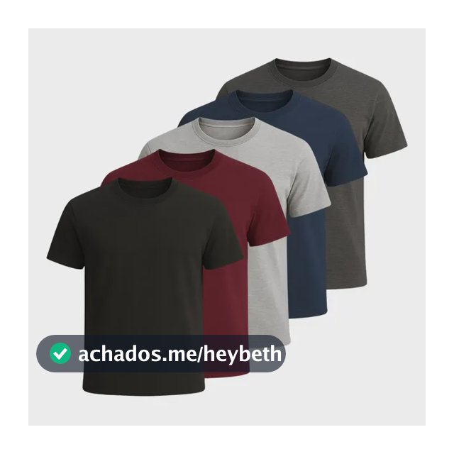 Kit 5 Camisetas Basica Algodão Lisas Gola Redonda Regular