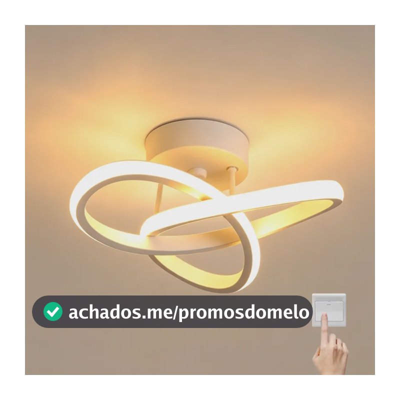 Luminaria Teto Led,pendente Lustre Moderna Para Quarto Sala 127/220v Branco