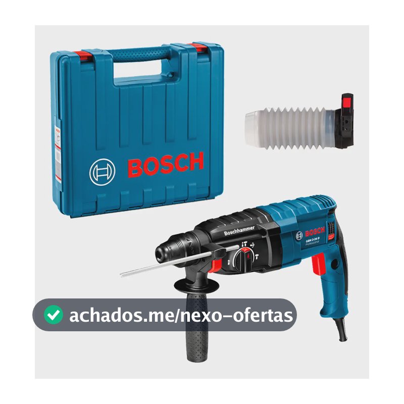 Martelete rompedor Bosch GBH 2-24D 820W com maleta e coletor de Pô