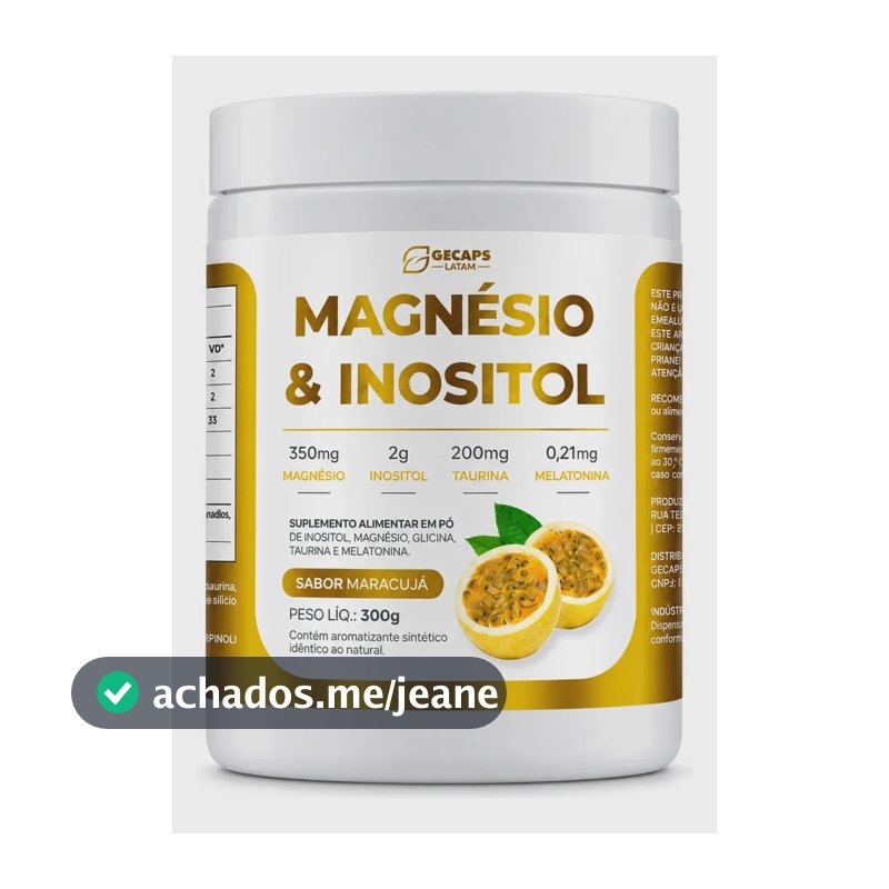 Gecaps Latam Magnésio E Inositol Pó 300g Maracujá