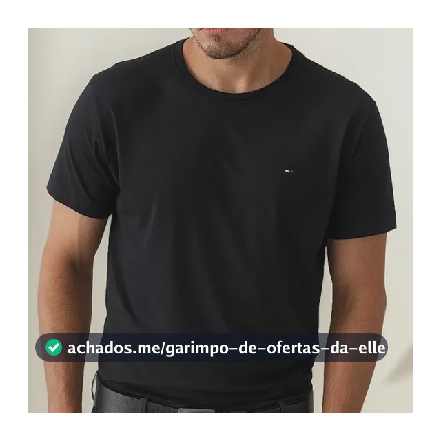 Camiseta Tommy Hilfiger Essential Cotton Preta - Original