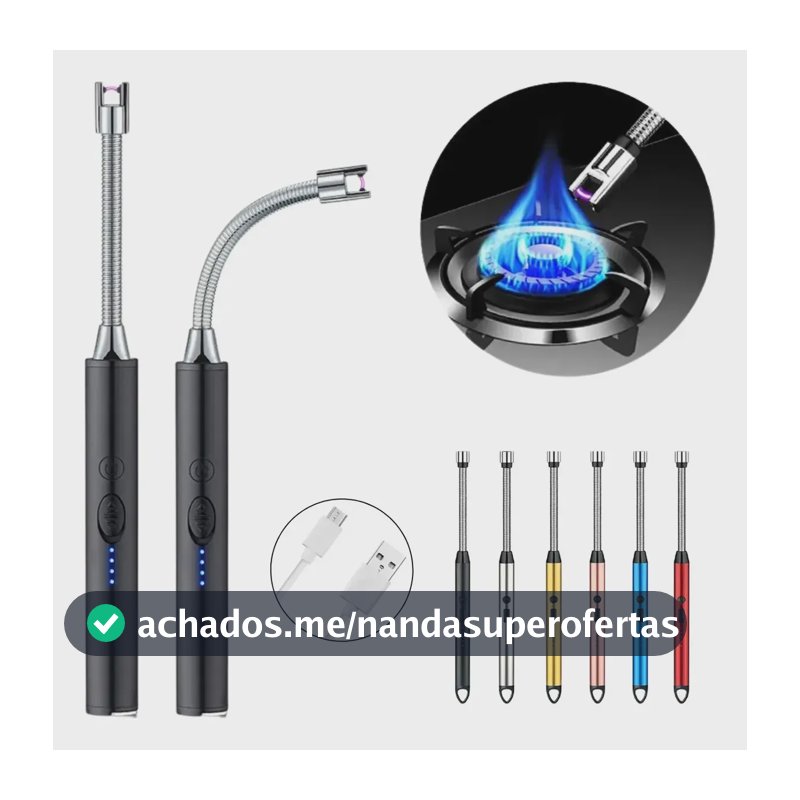 Acendedor De Fogao Velas Eletronico Plasma Recarregavel Usb