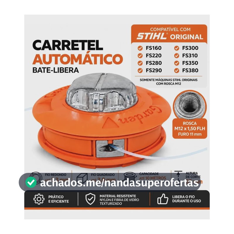 Carretel Automático Roçadeira Stihl Fs160 Fs220 Fs280 Fs290
