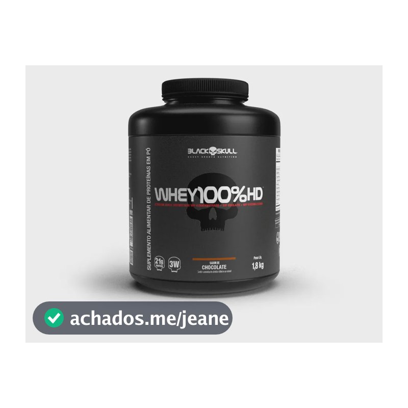 Suplemento em pó Black Skull Whey 100% HD sabor Chocolate 1.8 kg