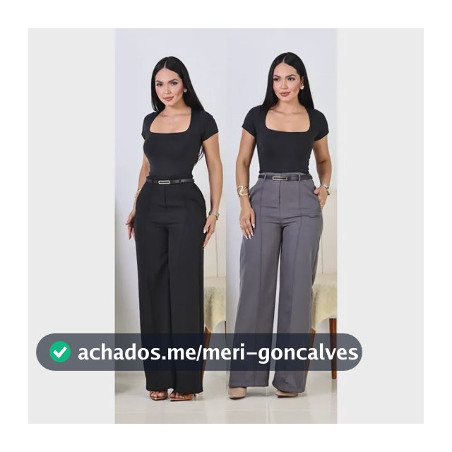 Kit 2 Calça Pantalona Feminina Alfaiataria Elegante C/ Cinto