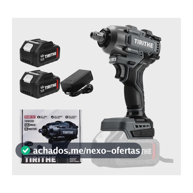 Chave De Impacto Brushless 500nm Com 2 Baterias 48v Cinza-escuro 127/220v