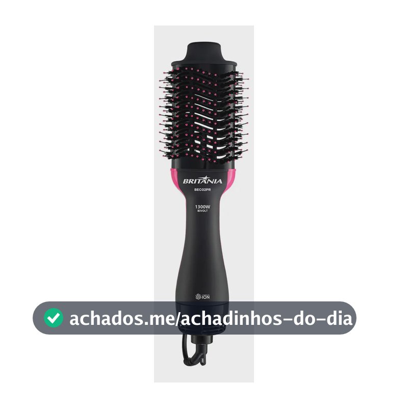 Britânia Escova Secadora Bec02pr 4 Em 1 1300w Cor Preto e Rosa
