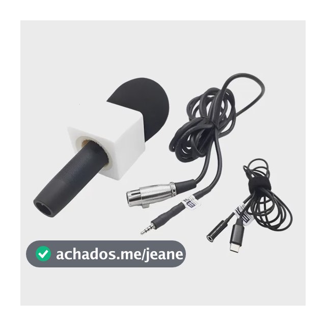 Kit Repórter Microfone Brko P/ Android, iPhone 15/16, Tipo C Preto