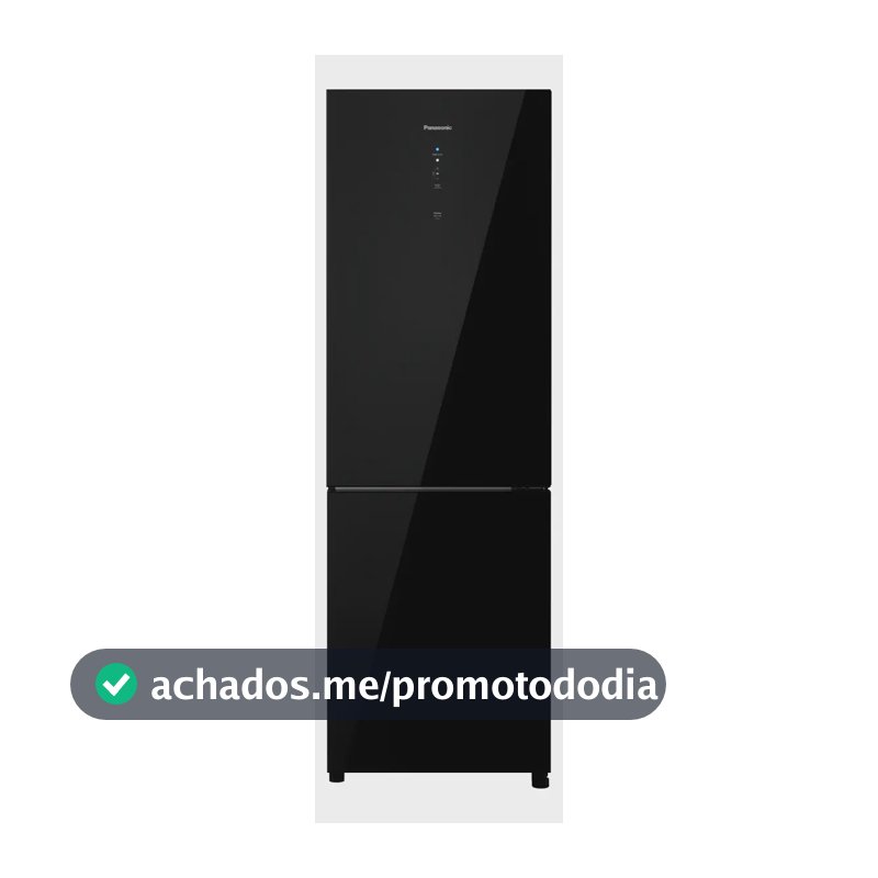 Refrigerador Panasonic 407l Black Glass Nr-bb41gv2b Preto