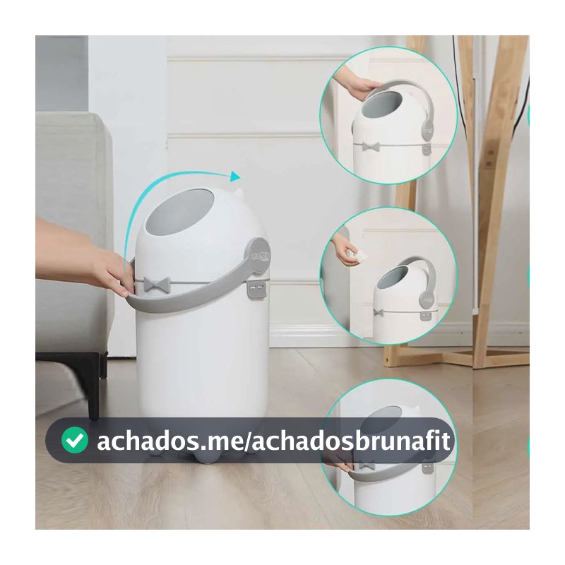 Lixeira Antiodor com Tampa Giravel 10 Litros - Branca