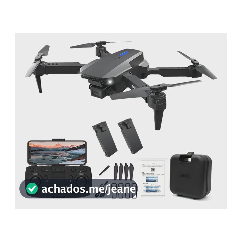 Drone Pro Full Hd Dobrável Wi-fi Câmera Completo 2 Baterias Preto -pro Full Fotografia Aerea Iniciantes Brincar