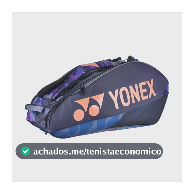 Raqueteira Yonex Pro Midnight Navy X6 Dupla Roxa E Laranja