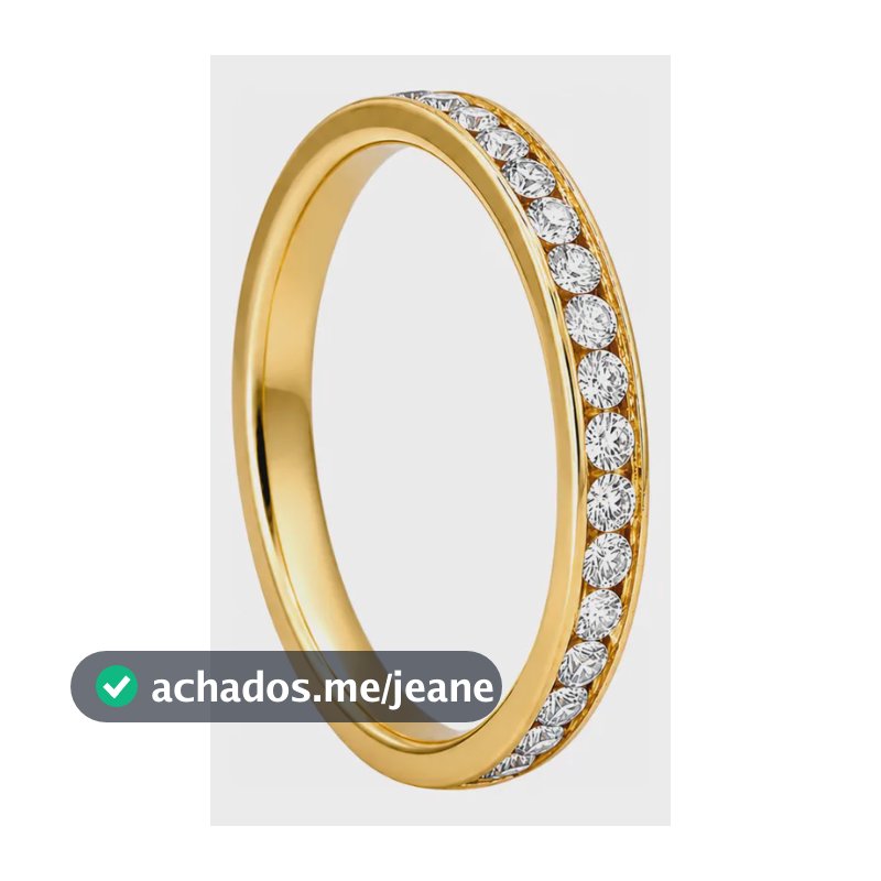 Anel Ouro 18k Aparador Aliança Com Pedras Zircônia  Banhada