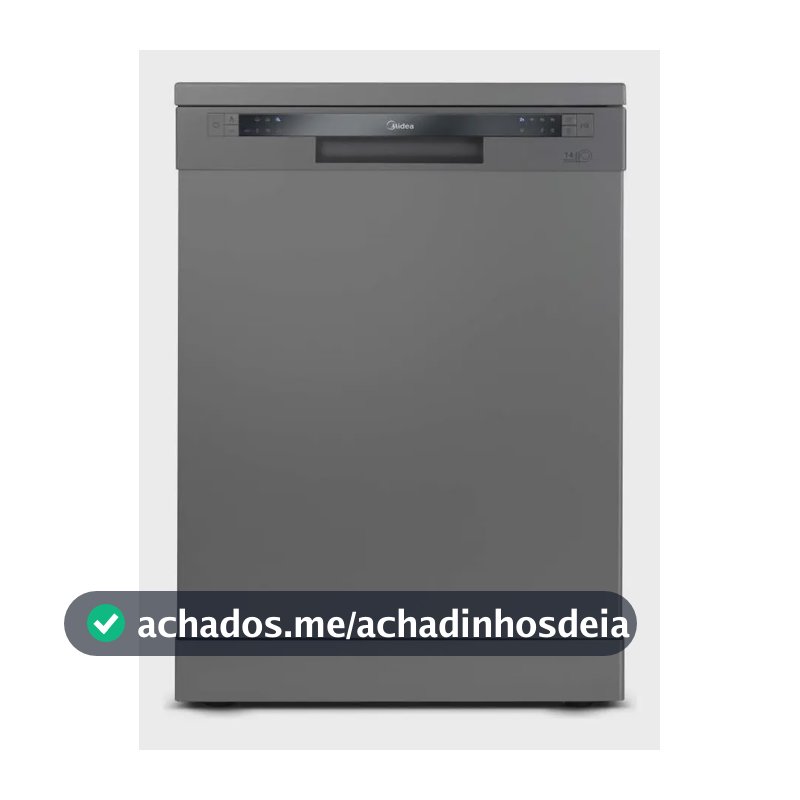 Lava Louca Midea 14 Servicos Cinza Prata DWA14S2 220V Pre Lavagem Maquina De Lavar Louca Meia Carga Eco Higienizacao 70C Painel Digital Timer Panela Copo Suporte Talheres Piso Embutir Cozinha 39kg