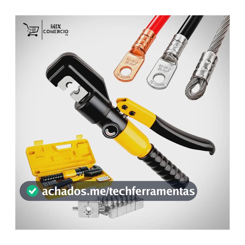 Alicate Hidráulico para Crimpagem de Terminais 4 mm a 70 mm Com Maleta e Matrizes